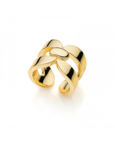 Anello in bronzo dorato Square