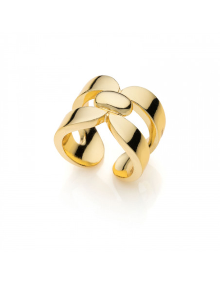 Anello in bronzo dorato Square