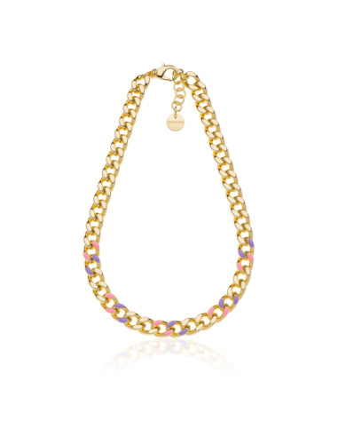 Collana groumette smalto rosa e lilla