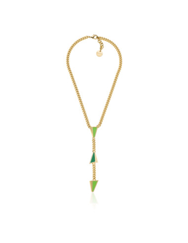 Collana a Y con smalto verde
