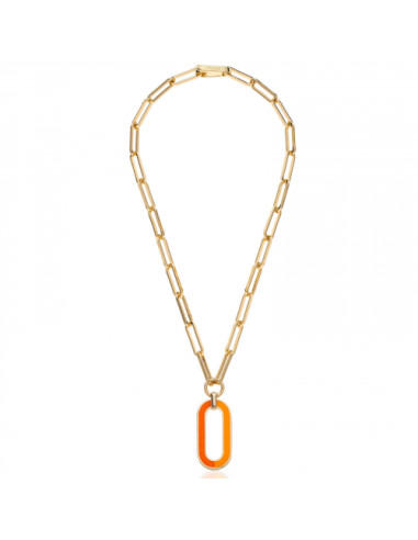 Collana con pendente smaltato arancio
