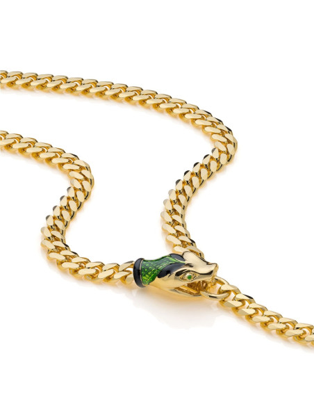 Collier di catena grumetta con serpente