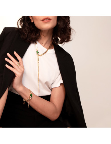 Collier di catena grumetta con serpente