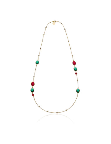 Collana chanel pietre verdi e rosse