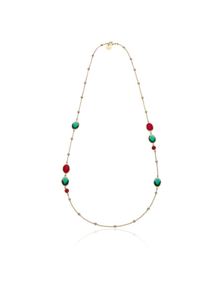 Collana chanel pietre verdi e rosse
