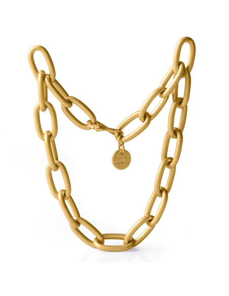 Collana con catena forzatina in bronzo dorato satinato