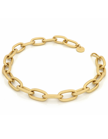 Collana con catena forzatina in bronzo dorato satinato