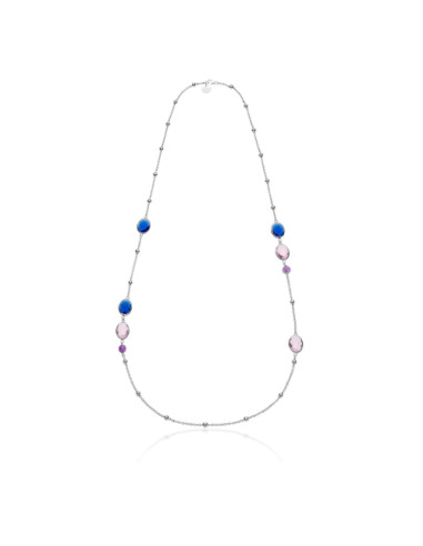 Collana chanel pietre rosa e blu