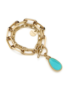 Bracciale di catena con cristallo turchese