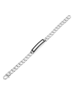 Bracciale in argento con targa e zirconi