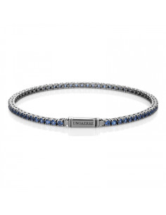 Bracciale in argento brunito con pietre blu