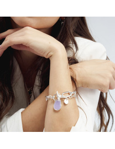 Bracciale di catena con cristallo glicine 2