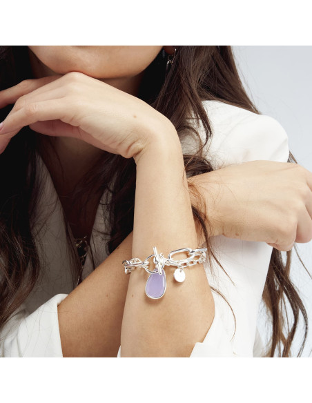 Bracciale di catena con cristallo glicine