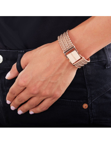 Bracciale in bronzo dorato rosa