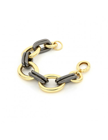 Bracciale in bronzo dorato e nero