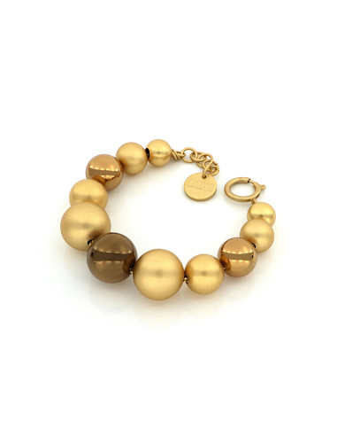 Bracciale in bronzo dorato e cioccolato