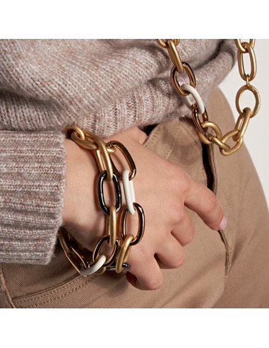 Bracciale in bronzo giallo marrone e nero