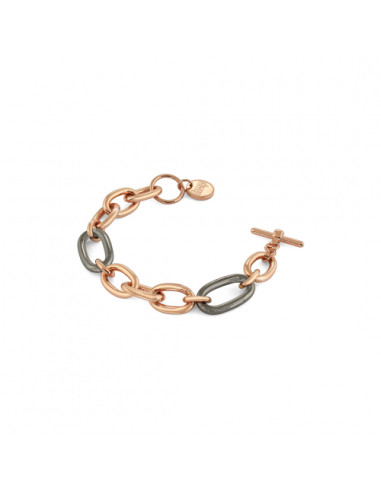 Bracciale in bronzo dorato rosa e nero