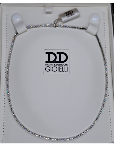 Girocollo donna in oro bianco e diamanti