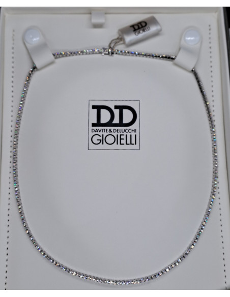 Girocollo donna in oro bianco e diamanti