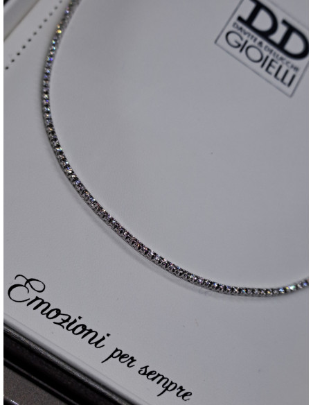 Girocollo donna in oro bianco e diamanti