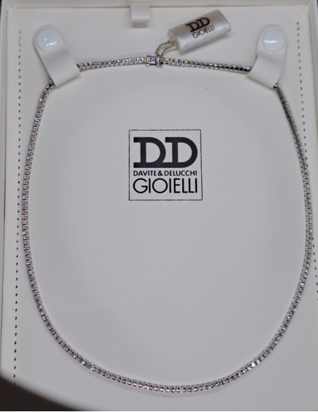 Girocollo donna in oro bianco e diamanti