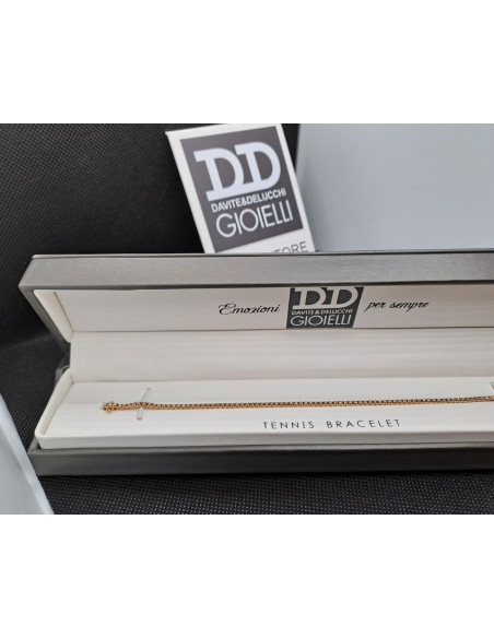 Bracciale tennis in oro rosa 750 e diamanti
