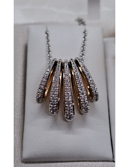 Collana in oro bianco , rosa , e diamanti