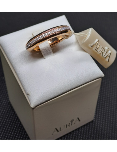 Anello fascia eternity oro rosa 750 e diamanti