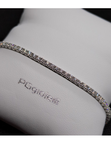 Bracciale tennis in oro bianco 750 e diamanti
