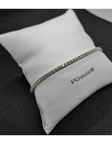 Bracciale tennis in oro bianco 750 e diamanti