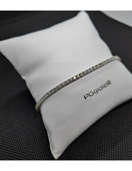 Bracciale tennis in oro bianco 750 e diamanti
