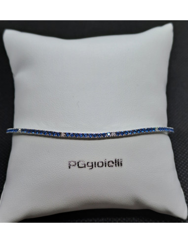 Bracciale tennis in oro bianco 750 con zaffiri...