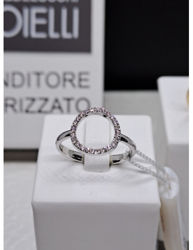 Anello oro bianco 750 con diamanti