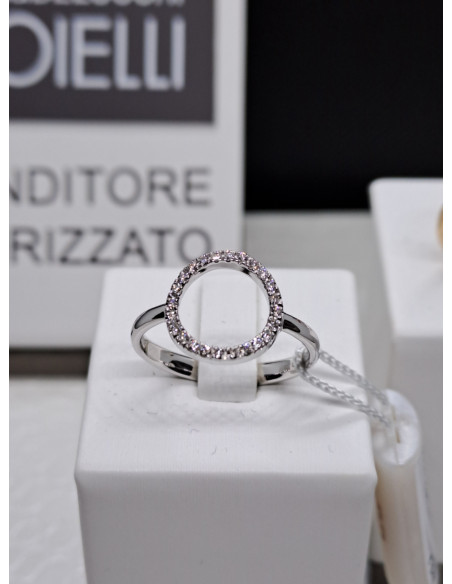 Anello oro bianco 750 con diamanti
