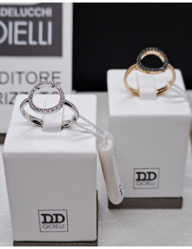 Anello oro bianco 750 con diamanti