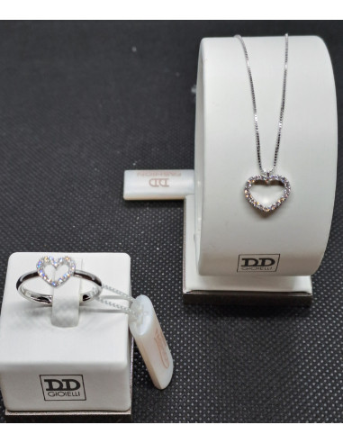 Catenina donna con cuore in oro bianco 750 e...