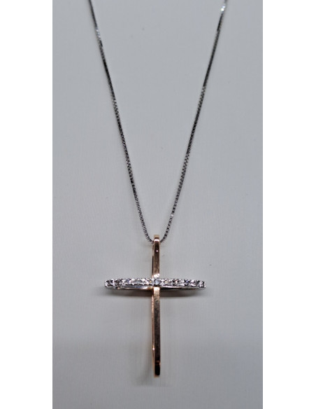 Caterina donna oro bianco e oro rosa 750 con diamanti