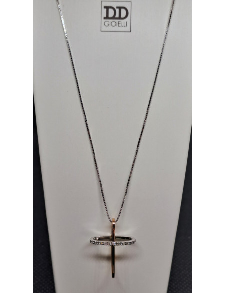 Caterina donna oro bianco e oro rosa 750 con diamanti