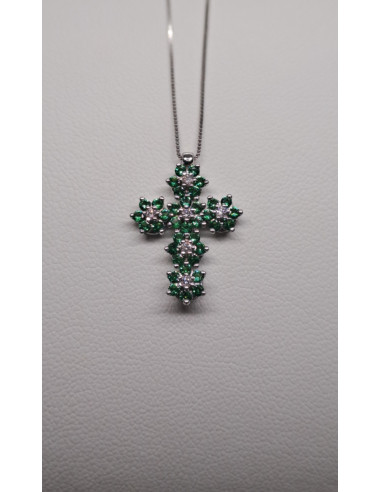 Catenina in oro bianco 750 e diamanti