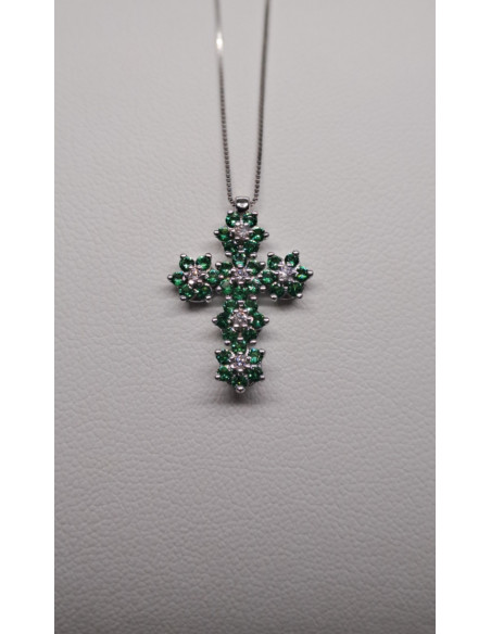 Catenina in oro bianco 750 e diamanti