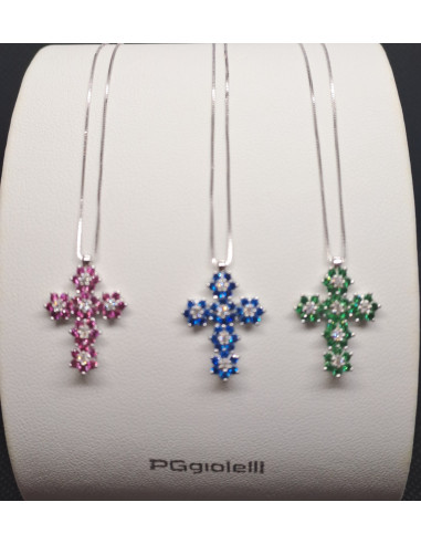 Catenina in oro bianco 750 e diamanti