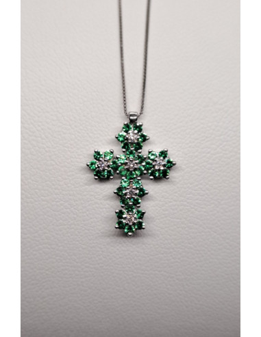 Catenina in oro bianco 750 e diamanti