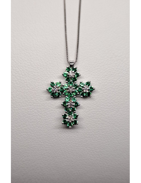 Catenina in oro bianco 750 e diamanti