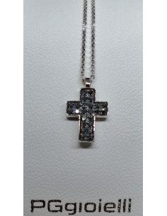 Catenina in oro bianco 750, con diamanti neri