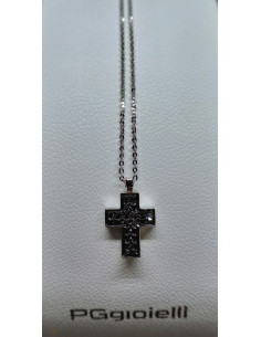 Catenina in oro bianco 750, con diamanti neri 2