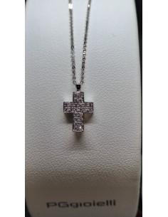 Catenina in oro bianco 750 e diamanti
