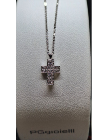 Catenina in oro bianco 750 e diamanti