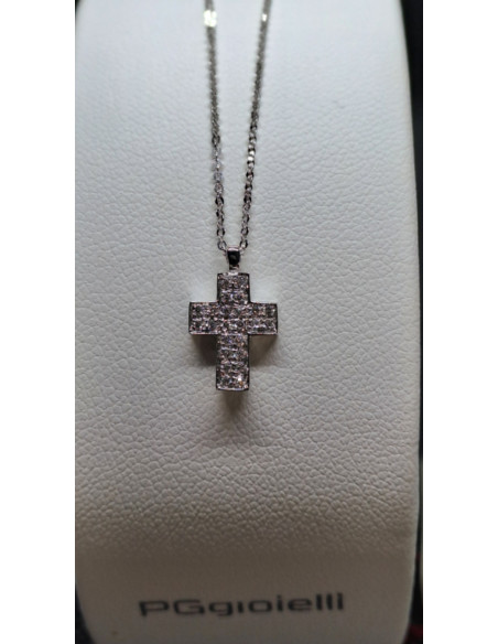 Catenina in oro bianco 750 e diamanti