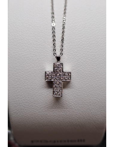 Catenina in oro bianco 750 e diamanti
